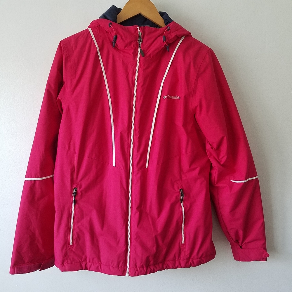 Columbia Pink Hooded Full Zip Longsleeve Winter Jacket Size Large